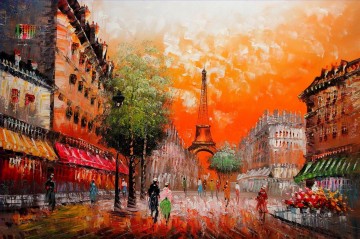 st084B 印象派パリの風景 Oil Paintings